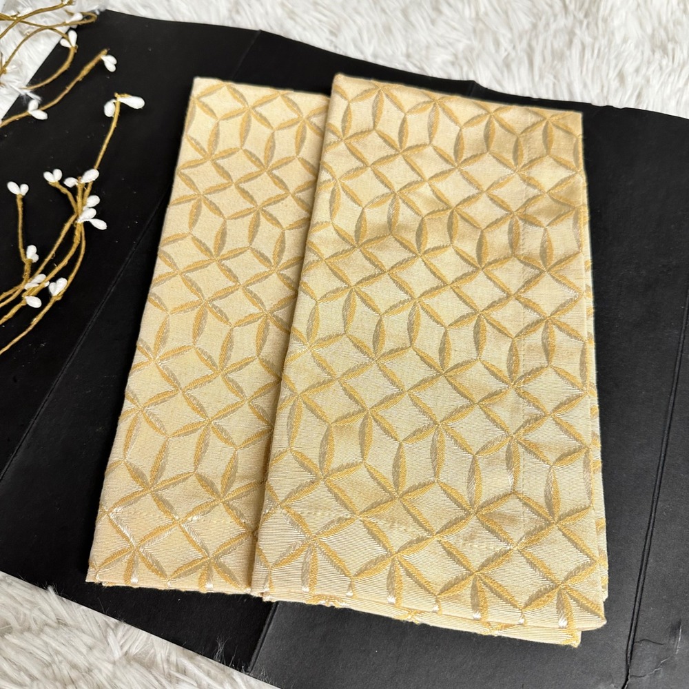 Waterford‎ Damask Gold Yellow 2 Piece Set Napkins 20 inch